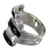 Jet And Authentic Sterling Silver Southwestern Jewelry Ring Size 6-1/4 RX88367
